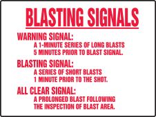 Safety Sign: Blasting Signals