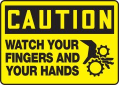 OSHA Caution Safety Sign - Watch Your Fingers And Hands