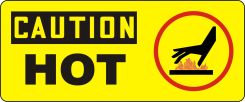 OSHA Caution Safety Sign: Hot (Hand Pictogram)