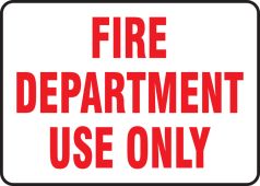 FDC Reflective Sign: Fire Department Use Only