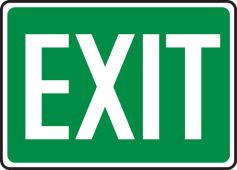Safety Sign: Exit (White On Green)