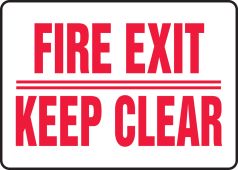 Safety Sign: Fire Exit - Keep Clear