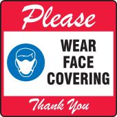 Carpet Decal: Please Wear Face Covering Thank You