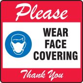 Carpet Decal: Please Wear Face Covering Thank You