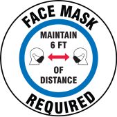 Carpet Decal: Face Mask Required Maintain 6 FT of Distance