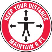 Carpet Decal: Keep Your Distance Maintain 6 FT