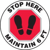 Carpet Decal: Stop Here Maintain 6 FT