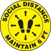 Carpet Decal: Social Distance Maintain 6 FT (Footprints)