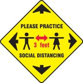 Carpet Decal: Please Practice Social Distancing 3FT