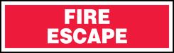 Safety Label: Fire Escape (White Text On Red)