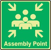 Glow-In-The-Dark Safety Sign: Assembly Point (Graphic)