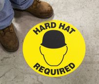 Slip-Gard™ Floor Sign: Hard Hat Required