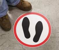 Slip-Gard™ Floor Sign: Image of footprints