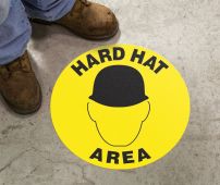 Slip-Gard™ Floor Sign: Hard Hat Area