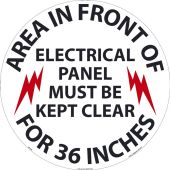 Walk-On Slip-Gard™ Floor Sign - Area In Front of Electrical Panel Must Be Kept Clear For 36 Inches