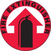Slip-Gard™ Floor Sign: Fire Extinguisher (Arrow)