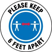 Slip-Gard™ Floor Sign: Please Keep 6 Feet Apart