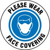 Slip-Gard™ Floor Sign: Please Wear Face Covering