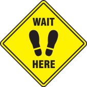 Slip-Gard™ Floor Sign: Wait Here (Footprints)