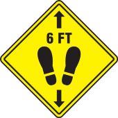 Slip-Gard™ Floor Sign: 6 FT with Footprint Image