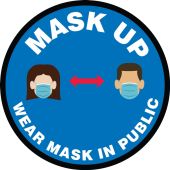 Slip-Gard™ Floor Sign: Mask Up Wear Your Mask In Public Places