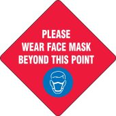 Slip-Gard™ Floor Sign: Please Wear Face Mask Beyond This Point
