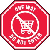 Slip-Gard™ Floor Sign: One Way Do Not Enter (in octagon shape)