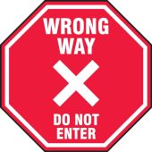 Slip-Gard™ Floor Sign: Wrong Way Do Not Enter (in octagon shape)
