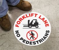 Slip-Gard™ Floor Sign: Forklift Lane - No Pedestrians