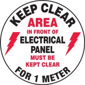 Slip-Gard™ Floor Sign: Keep Clear - Area In Front Of Electrical Panel Must Be Kept Clear For 1 Meter