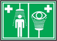 Safety Sign: First Aid - Emergency Shower and Eye Wash (Pictogram)