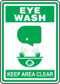 Safety Sign: Eye Wash - Keep Area Clear
