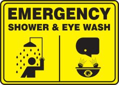 Emergency Safety Sign: Shower & Eye Wash