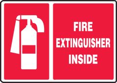 Safety Sign: Fire Extinguisher Inside (Graphic)