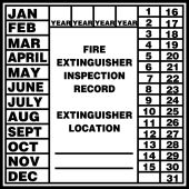 Safety Label: Fire Extinguisher Inspection Record