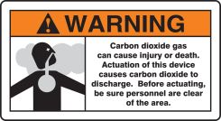 ANSI Warning Safety Sign: Carbon Dioxide Gas