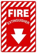 Safety Sign: Fire Extinguisher (Arrow)