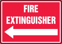 Safety Sign: Fire Extinguisher (Left Arrow)