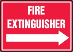 Safety Sign: Fire Extinguisher (Right Arrow)