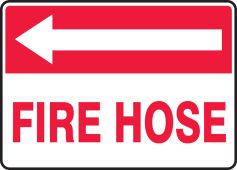 Safety Sign: Fire Hose (Left Arrow)