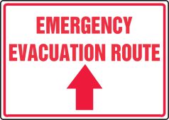 Safety Sign: Emergency Evacuation Route (Up Arrow)