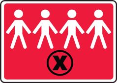 Safety Sign: Social Distance image with Black X