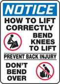 OSHA Notice Safety Sign: How To Lift Correctly