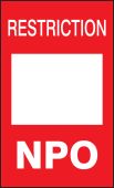 Safety Sign: Restriction - NPO