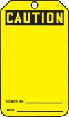 OSHA Caution Safety Tags: Blank Yellow