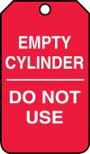 Cylinder Status Safety Tag: Empty Cylinder- Do Not Use