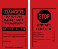Scaffold Danger Status Tag: Do Not Use - Keep Off - This Product Is Being Erected
