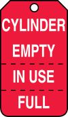 Cylinder Status Safety Tag: Cylinder Empty, In Use, Full