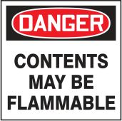OSHA Danger Drum & Container Labels: Contents May Be Flammable
