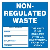 Hazardous Waste Label: Non-Regulated Waste